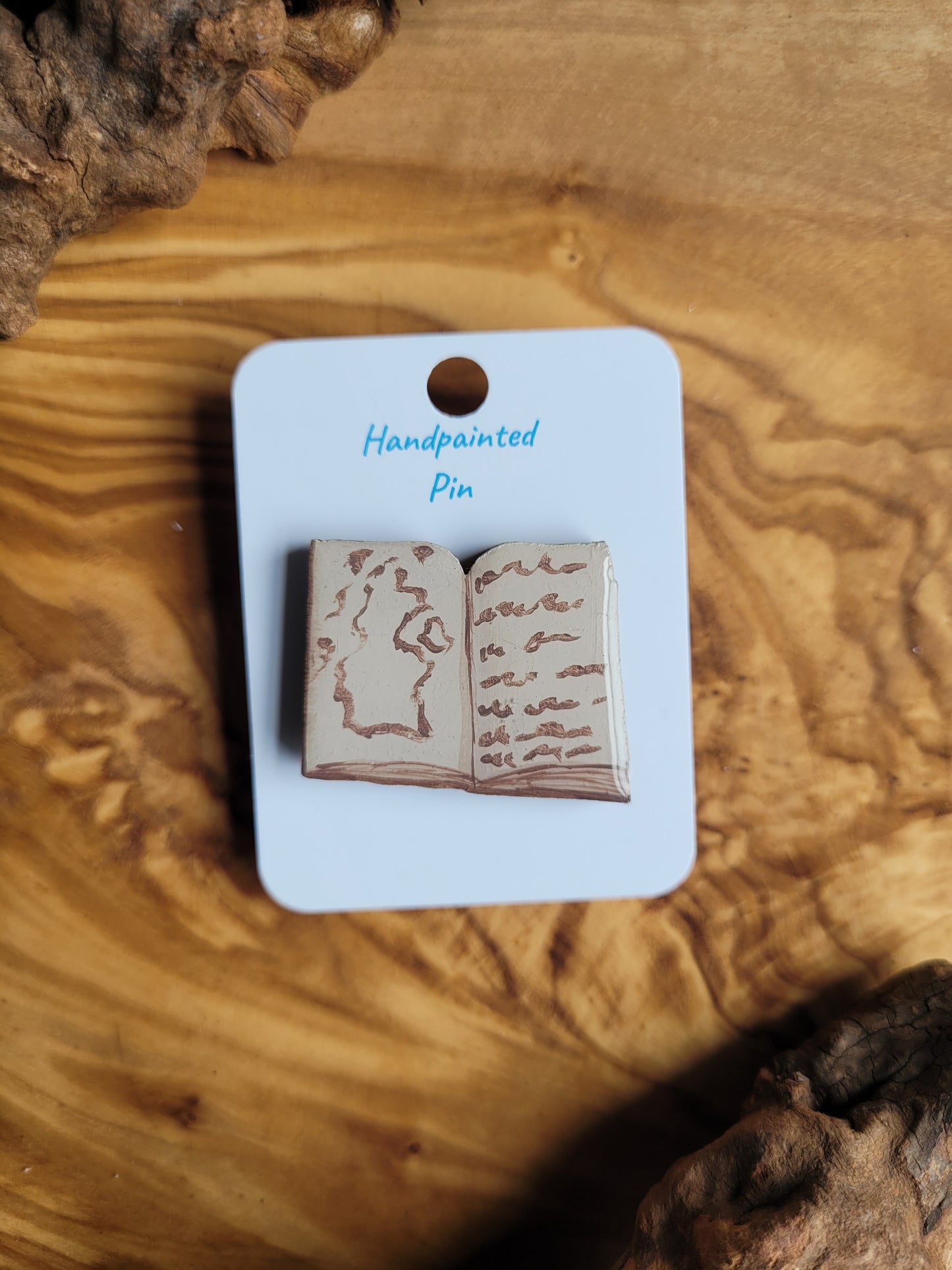 Little Book Pins – Original Hand-Painted Wooden Pins