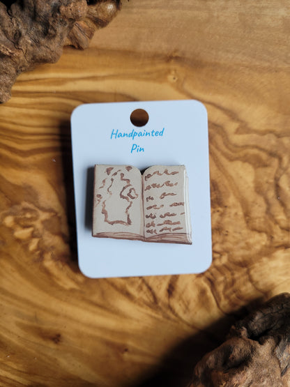 Little Book Pins – Original Hand-Painted Wooden Pins