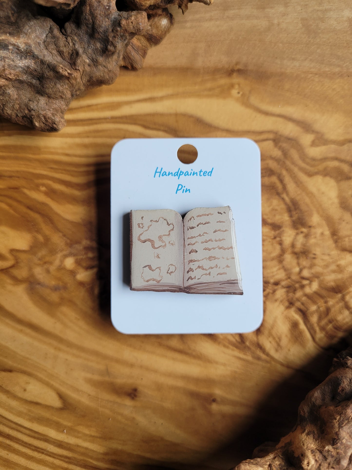 Little Book Pins – Original Hand-Painted Wooden Pins