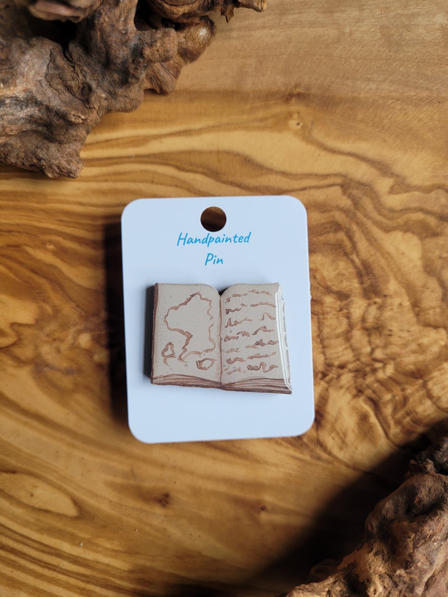 Little Book Pins – Original Hand-Painted Wooden Pins