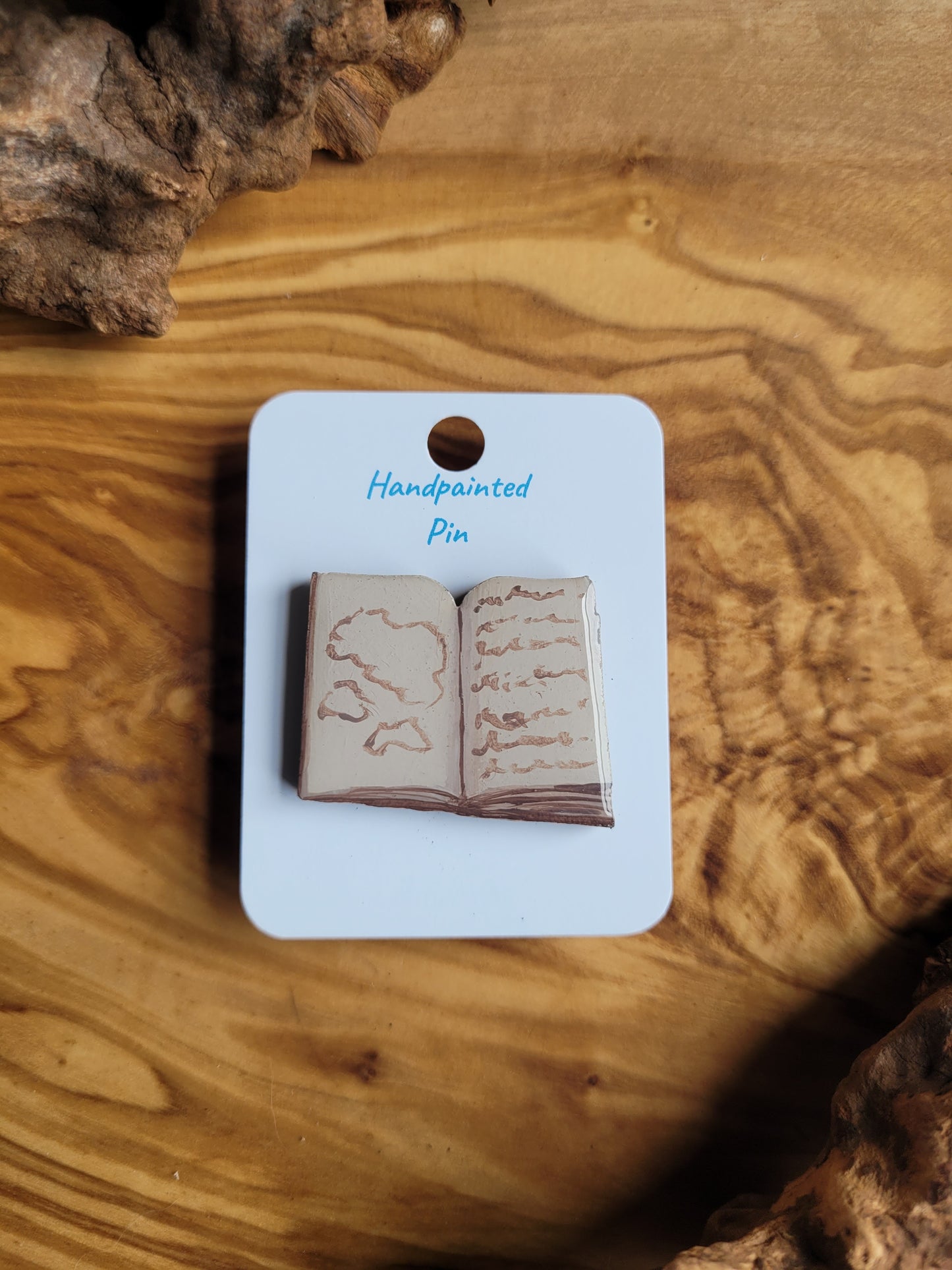Little Book Pins – Original Hand-Painted Wooden Pins