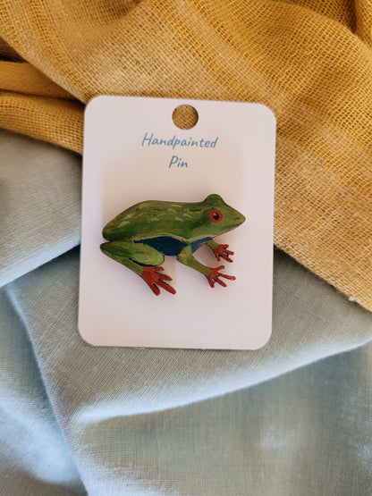 Frog Pins - Original Hand-Painted Wooden Pins
