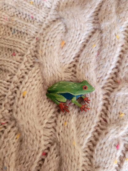 Frog Pins - Original Hand-Painted Wooden Pins