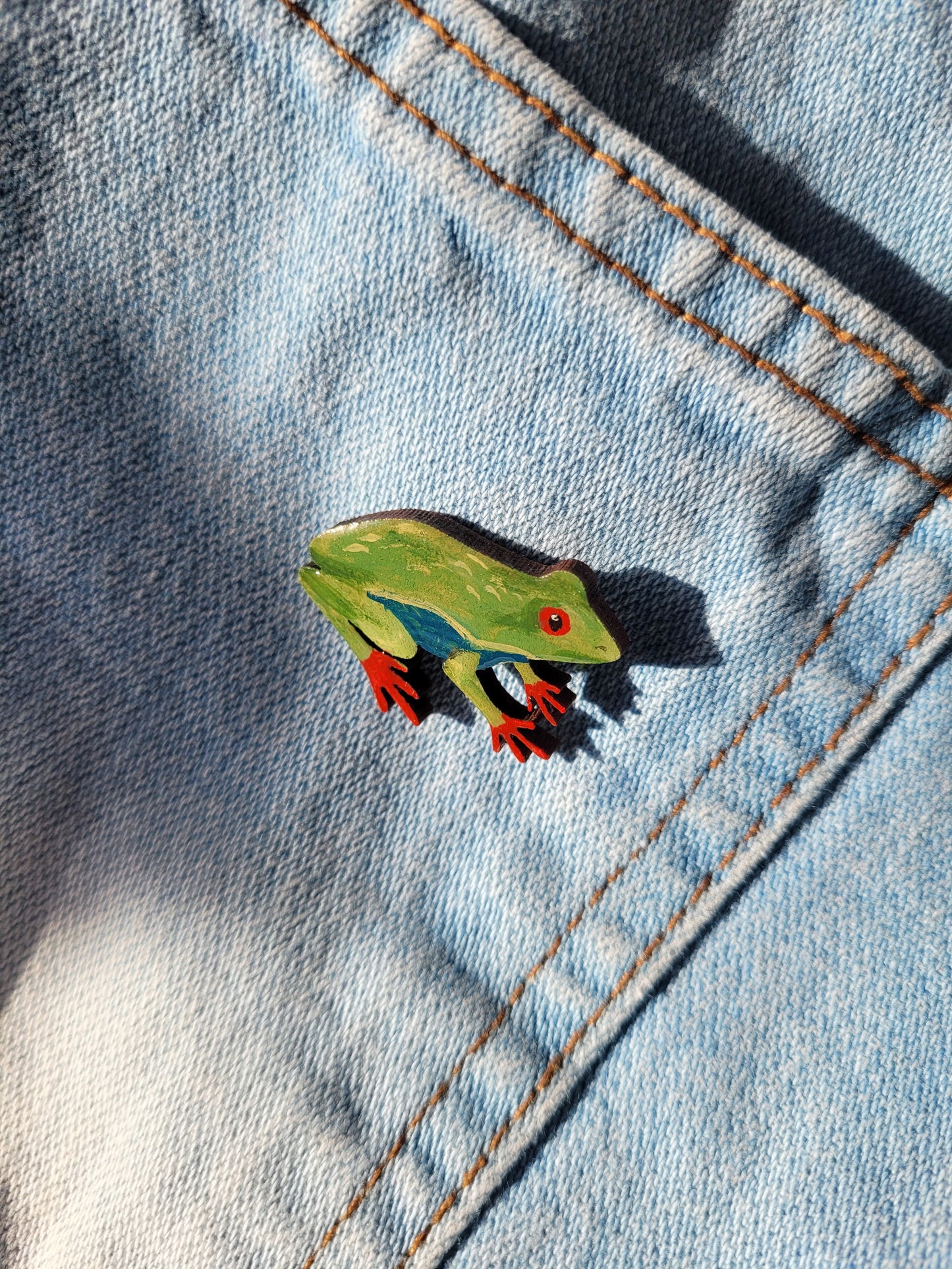 Frog Pins - Original Hand-Painted Wooden Pins