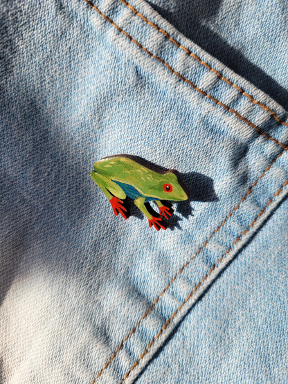 Frog Pins - Original Hand-Painted Wooden Pins