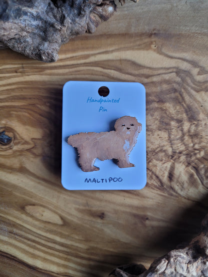Maltipoo Dog Pins - Original Painted Pins