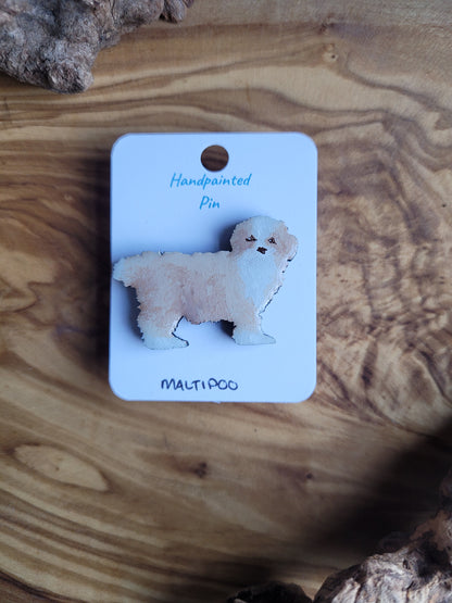 Maltipoo Dog Pins - Original Painted Pins