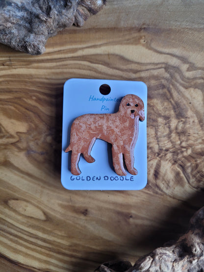 Goldendoodle Dog Pins - Original Painted Pin
