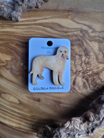Goldendoodle Dog Pins - Original Painted Pin