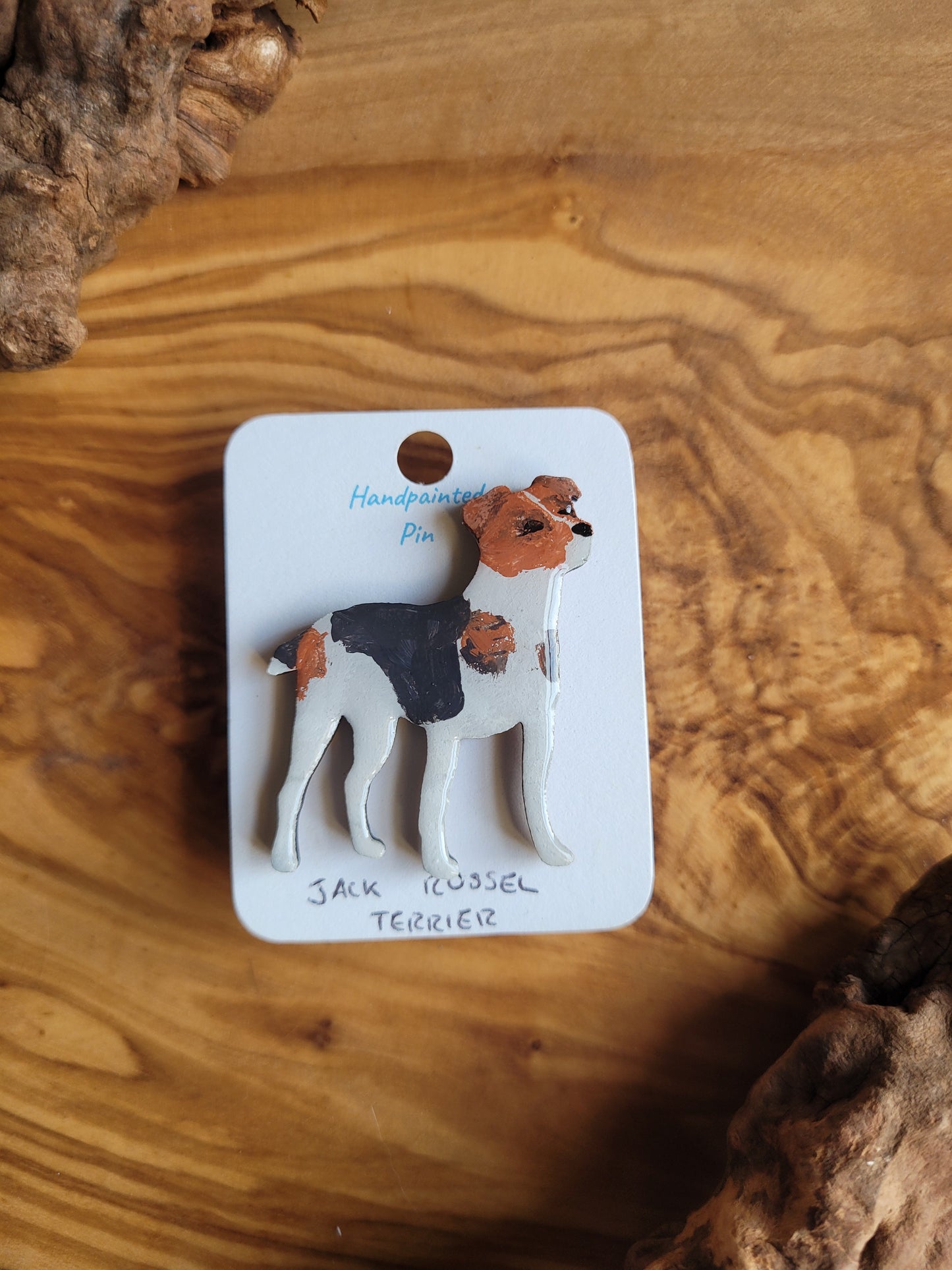 Jack Russel Terrier Dog Pins - Hand-Painted Wooden Pin