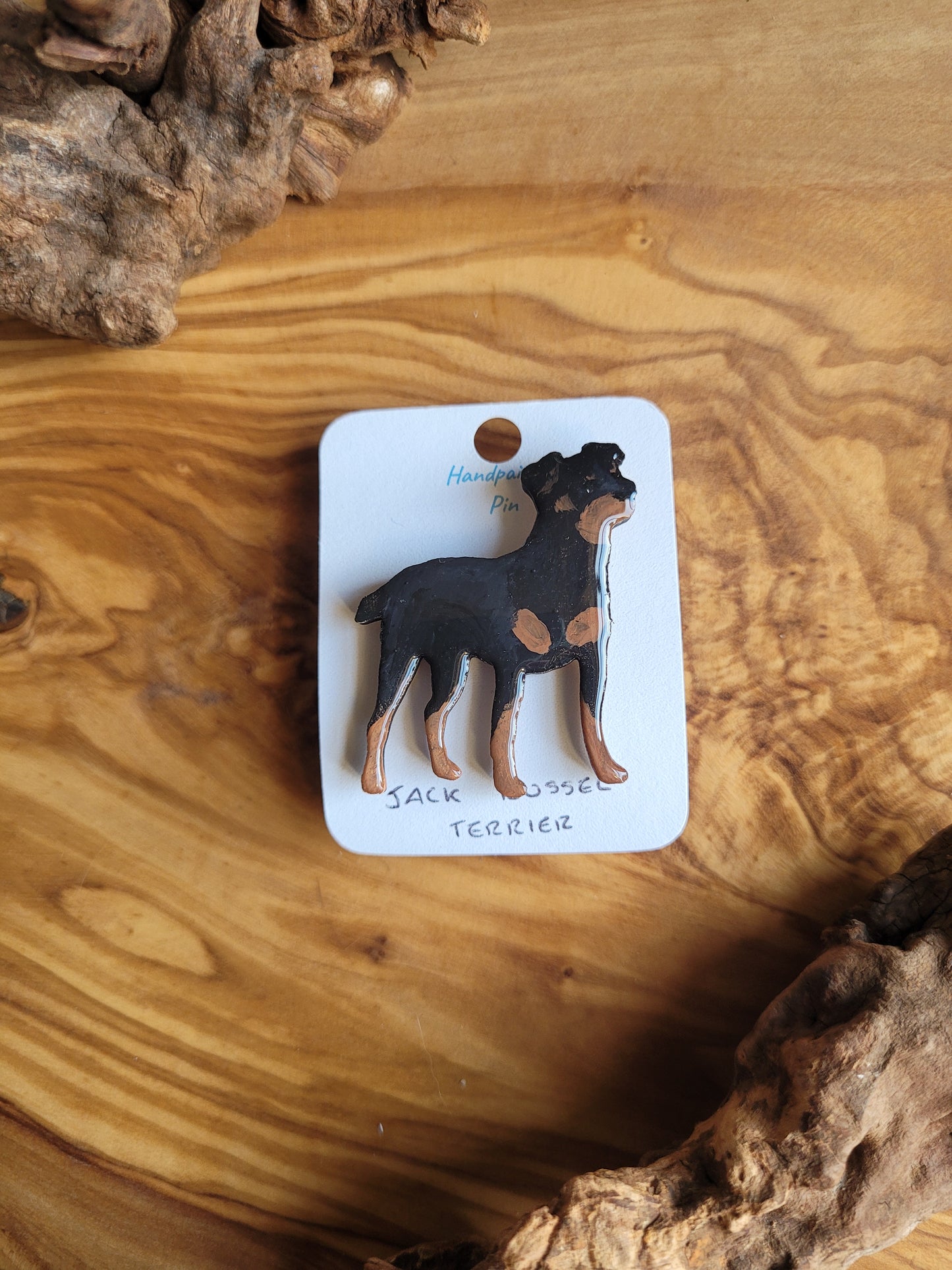 Jack Russel Terrier Dog Pins - Hand-Painted Wooden Pin