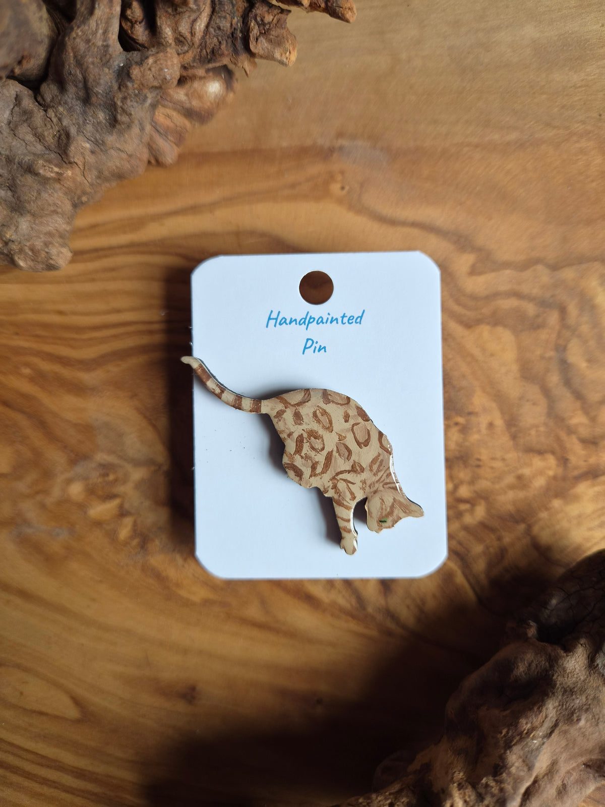 Cat Pins – Hand-Painted Wooden Pin Badge