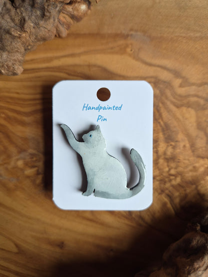 Cat Pins – Hand-Painted Wooden Pin Badge