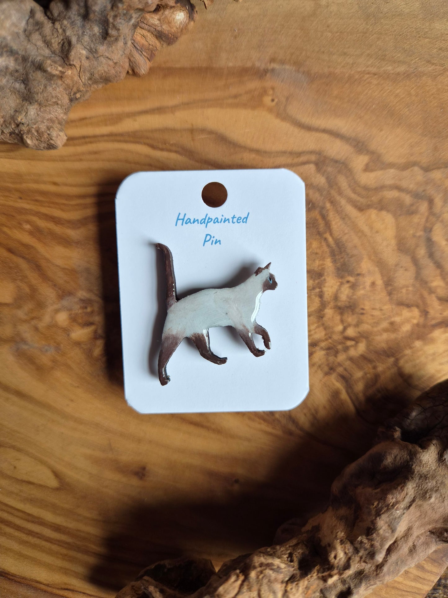 Cat Pins – Hand-Painted Wooden Pin Badge