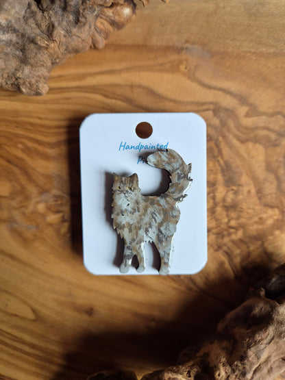 Cat Pins – Hand-Painted Wooden Pin Badge