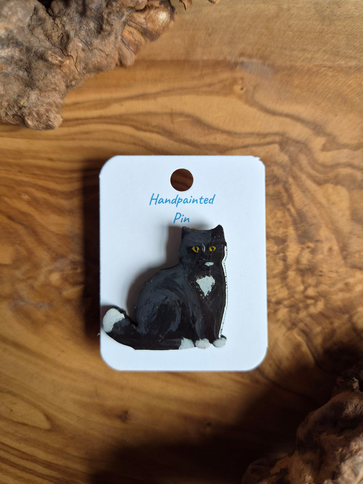 Cat Pins – Hand-Painted Wooden Pin Badge