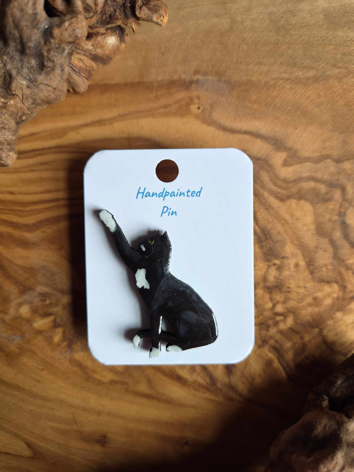 Cat Pins – Hand-Painted Wooden Pin Badge