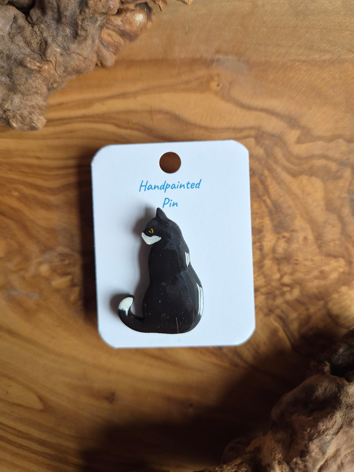 Cat Pins – Hand-Painted Wooden Pin Badge