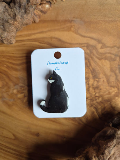 Cat Pins – Hand-Painted Wooden Pin Badge