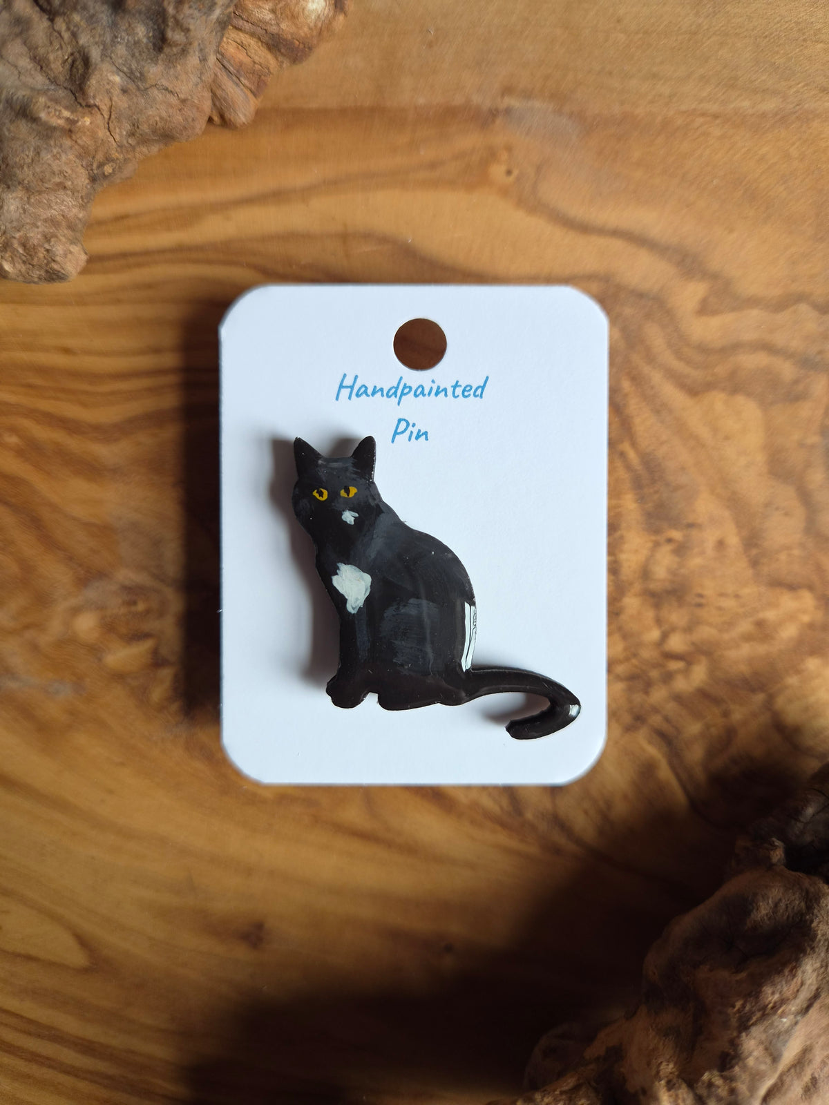 Cat Pins – Hand-Painted Wooden Pin Badge