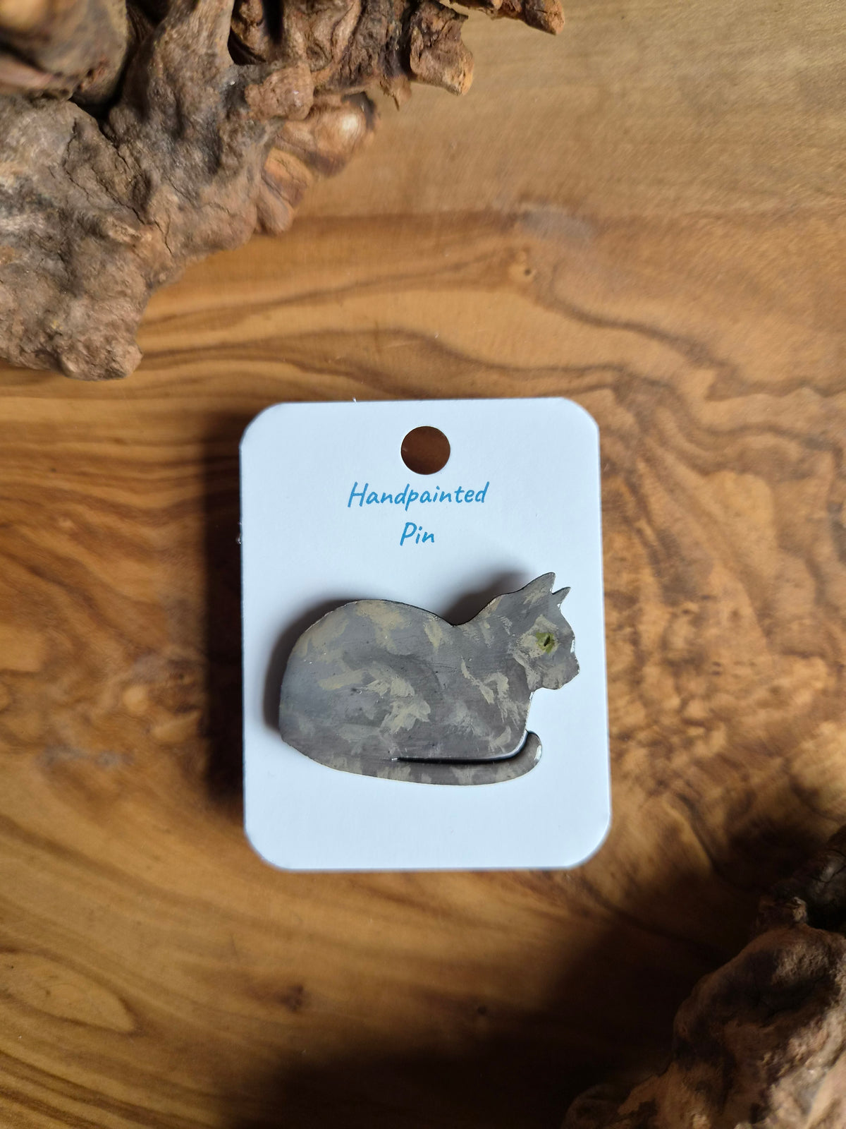 Cat Pins – Hand-Painted Wooden Pin Badge