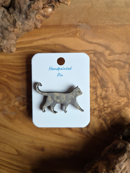 Cat Pins – Hand-Painted Wooden Pin Badge