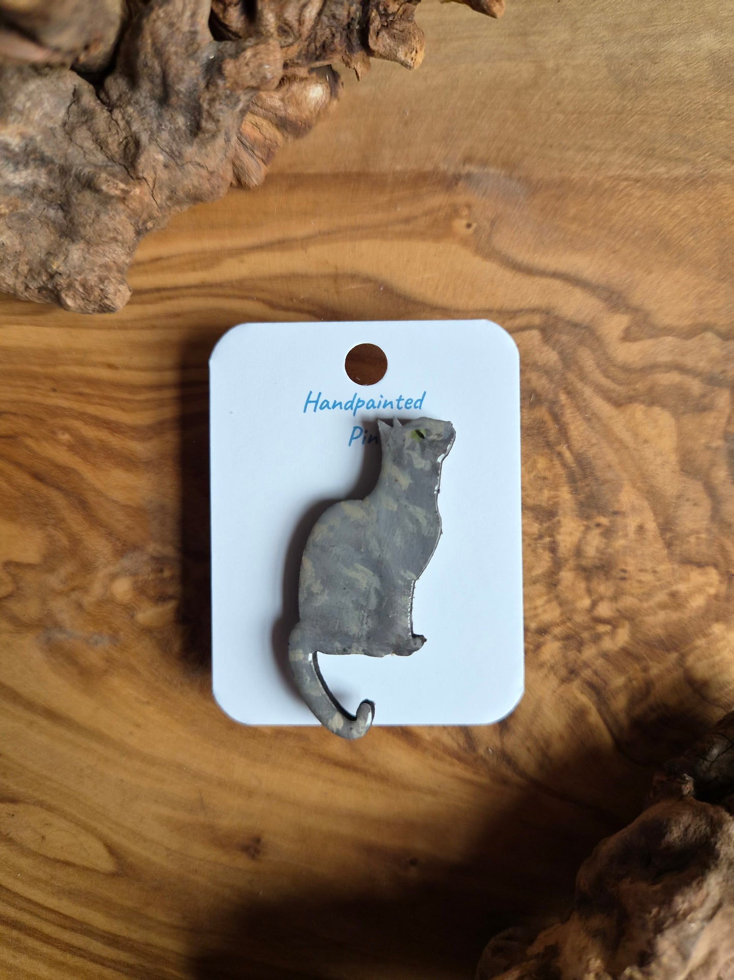 Cat Pins – Hand-Painted Wooden Pin Badge