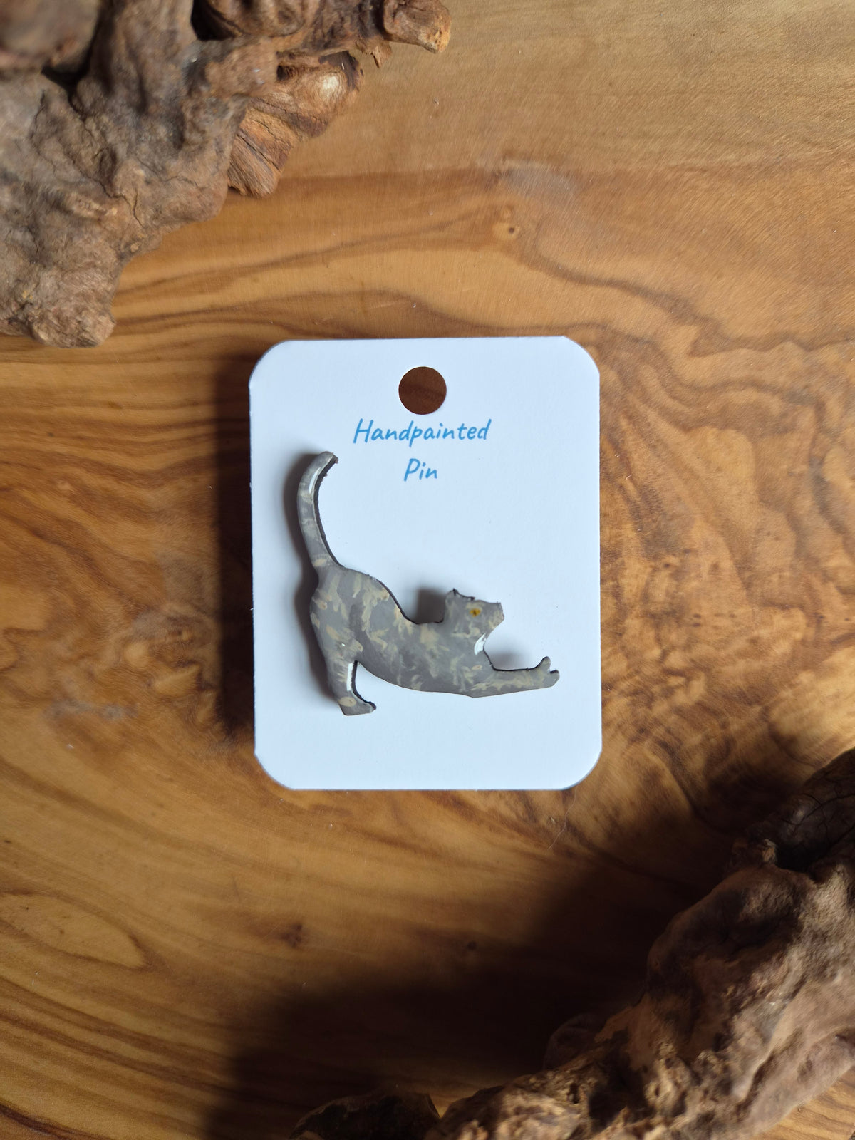 Cat Pins – Hand-Painted Wooden Pin Badge