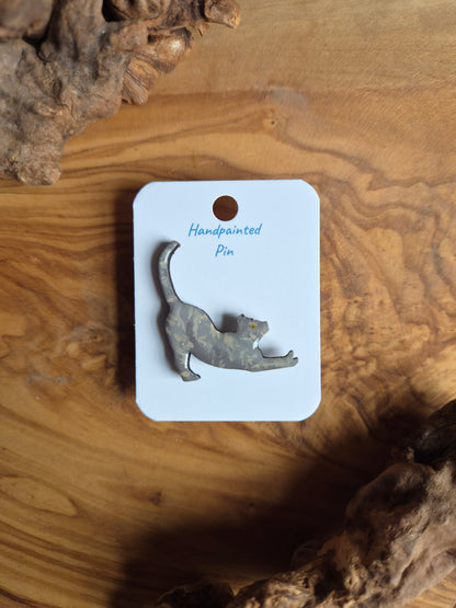 Cat Pins – Hand-Painted Wooden Pin Badge