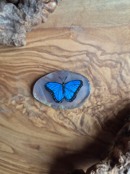Hand-Painted Natural Agate Slice