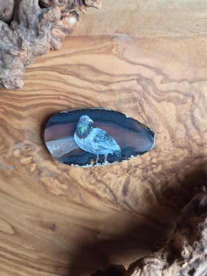 Hand-Painted Natural Agate Slice