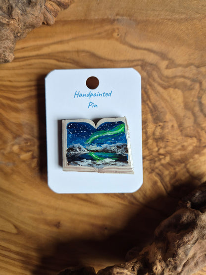 Little Book Pins – Hand-Painted Wooden Pin Badge