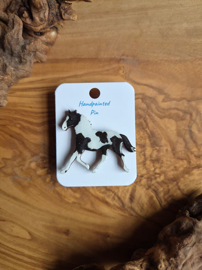 Horse Pins – Hand-Painted Wooden Pin Badge