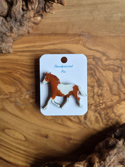 Horse Pins – Hand-Painted Wooden Pin Badge