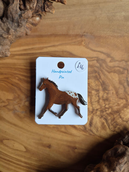 Horse Pins – Hand-Painted Wooden Pin Badge