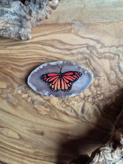 Hand-Painted Natural Agate Slice