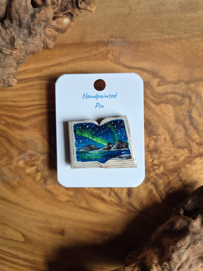 Little Book Pins – Hand-Painted Wooden Pin Badge