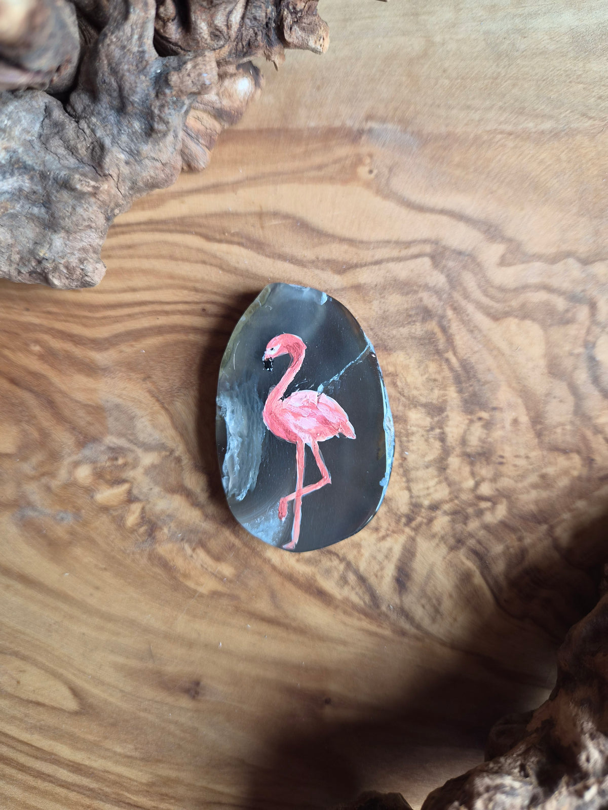Hand-Painted Natural Agate Slice