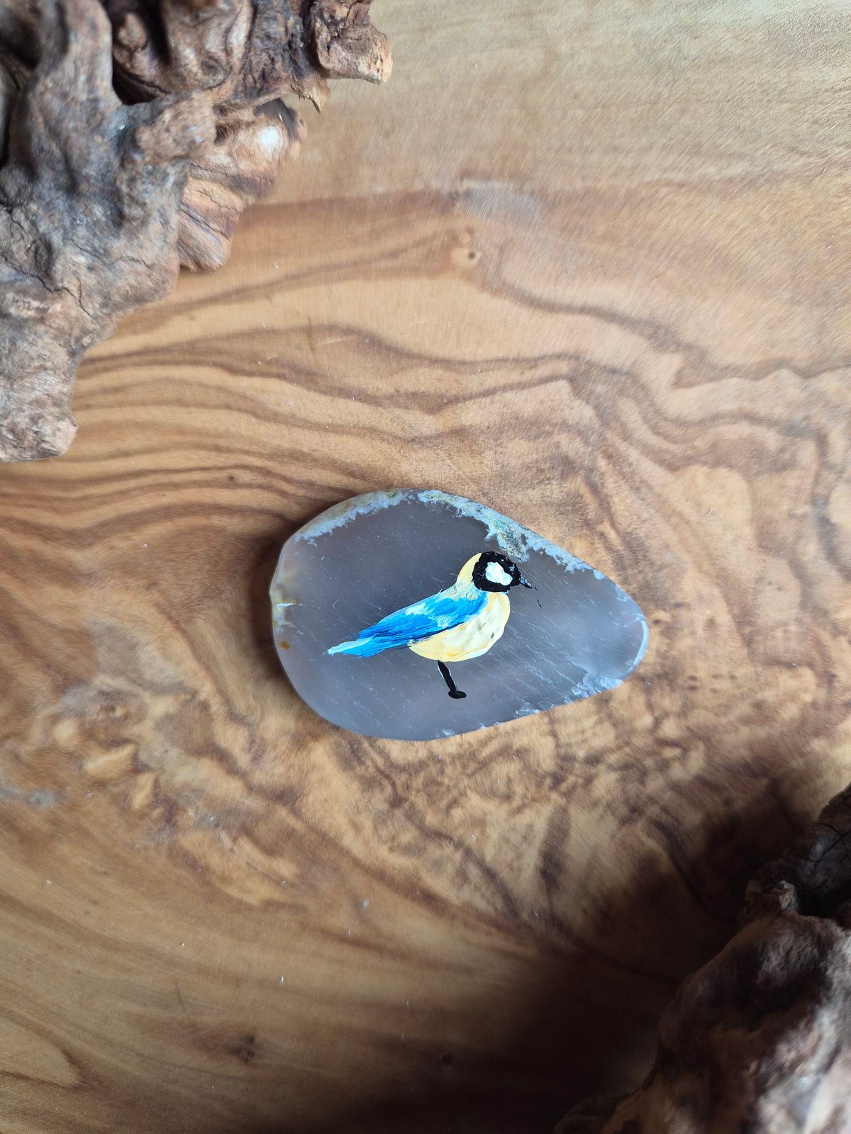 Hand-Painted Natural Agate Slice