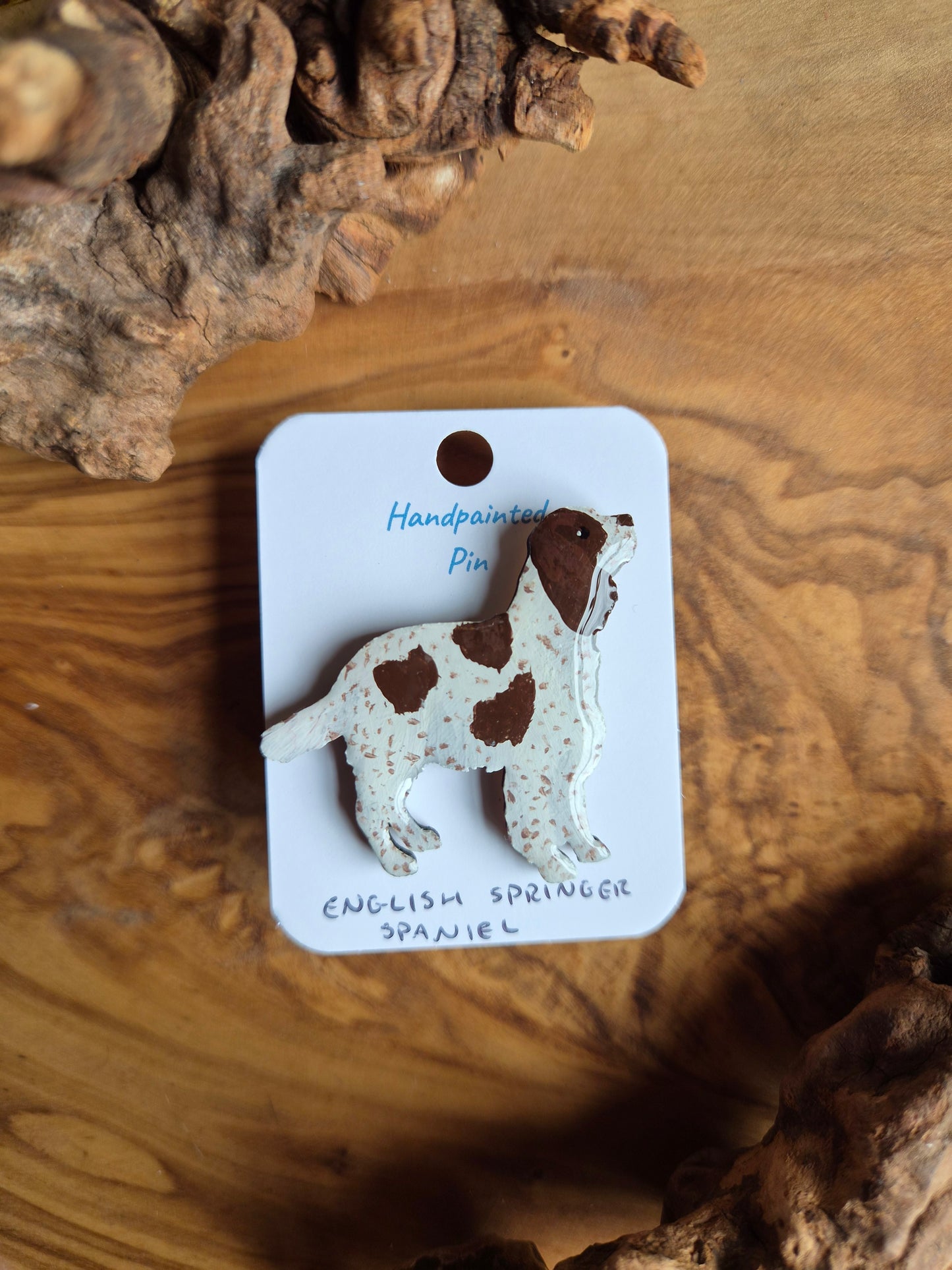 English Springer Spaniel Dog Pins - Hand-Painted Wooden Pin