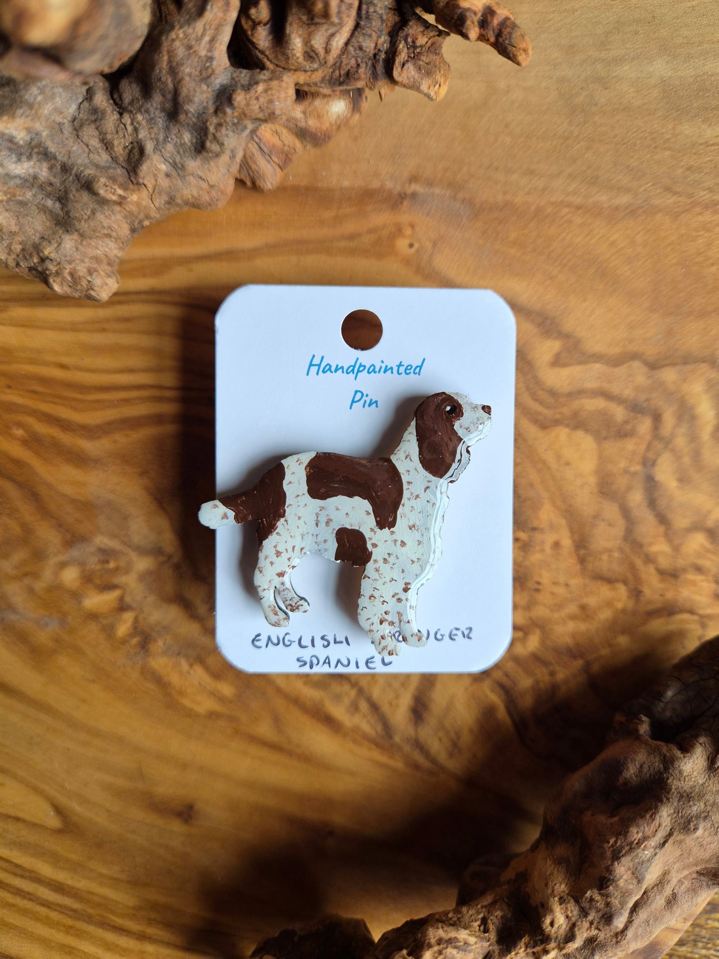 English Springer Spaniel Dog Pins - Hand-Painted Wooden Pin