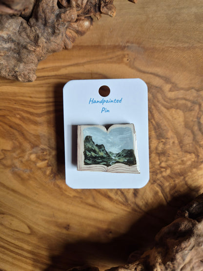 Little Book Pins – Hand-Painted Wooden Pin Badge