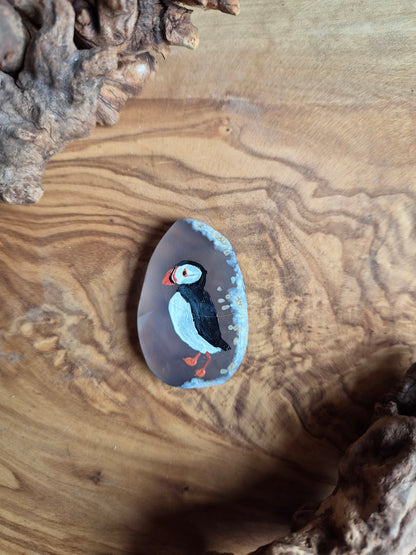 Hand-Painted Natural Agate Slice