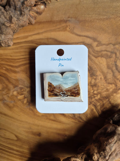 Little Book Pins – Hand-Painted Wooden Pin Badge