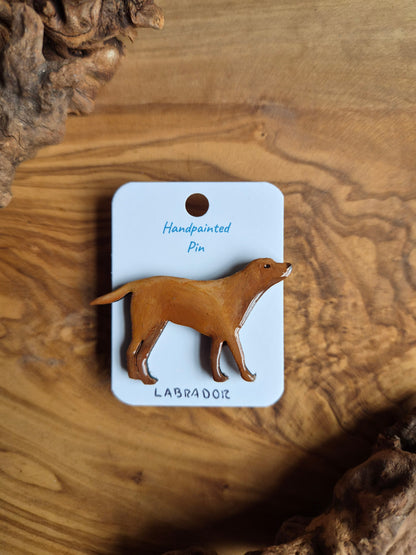 Labrador Dog Pins - Hand-Painted Wooden Pin