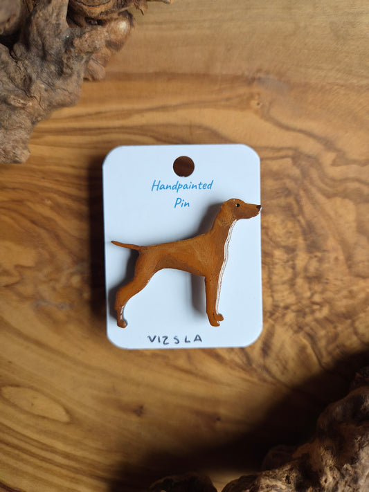 Vizsla Dog Pins - Hand-Painted Wooden Pin