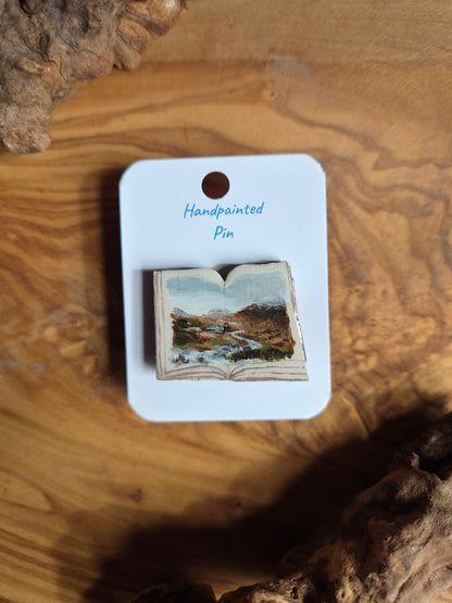 Little Book Pins – Hand-Painted Wooden Pin Badge