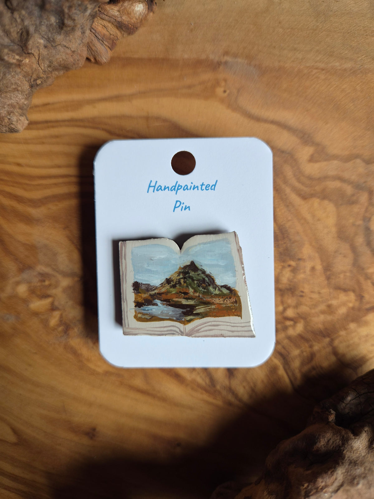 Little Book Pins – Hand-Painted Wooden Pin Badge