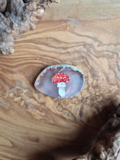 Hand-Painted Natural Agate Slice