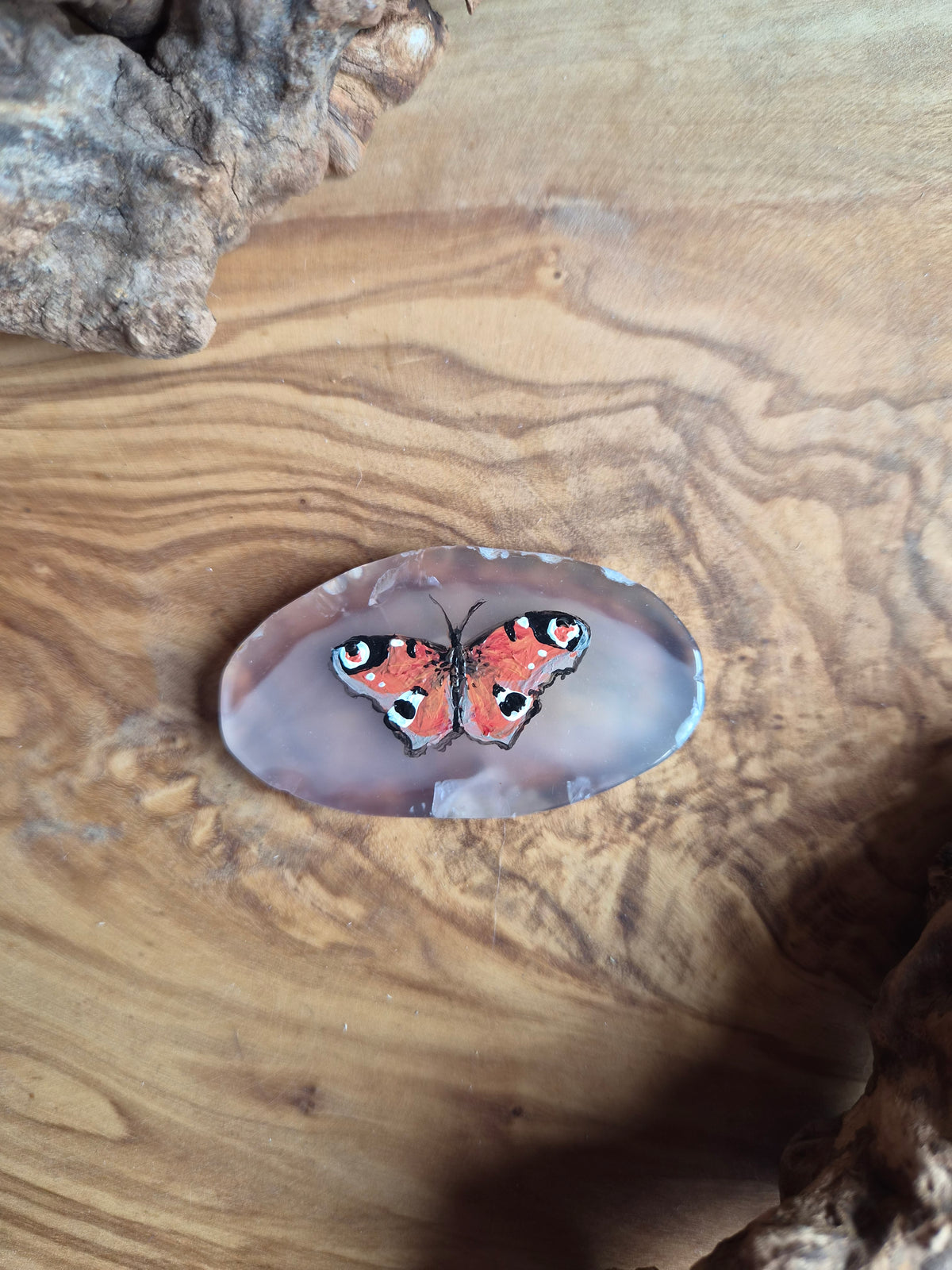 Hand-Painted Natural Agate Slice